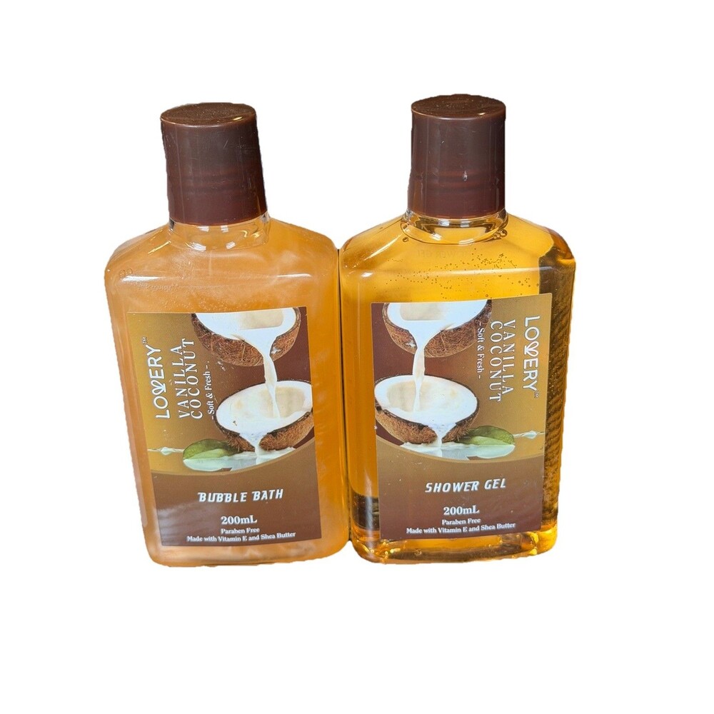 Lovery Vanilla Coconut Shower Gel And Bubble Bath Set Of 2 200 ML New Sealed